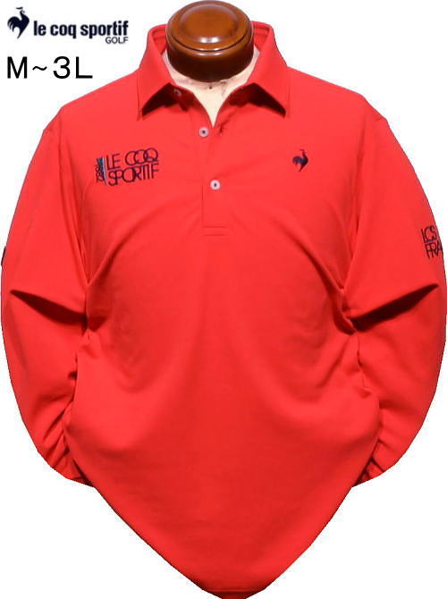 ルコックゴルフ メンズ 長袖ポロシャツ LG5FLS00M レッド
