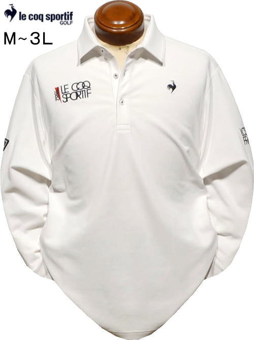 ルコックゴルフ メンズ 長袖ポロシャツ LG5FLS00M ホワイト