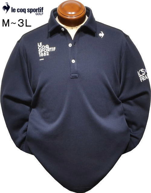ルコックゴルフ メンズ 長袖ポロシャツ LG5FLS05M ネイビー