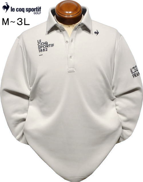ルコックゴルフ メンズ 長袖ポロシャツ LG5FLS05M スモークホワイト