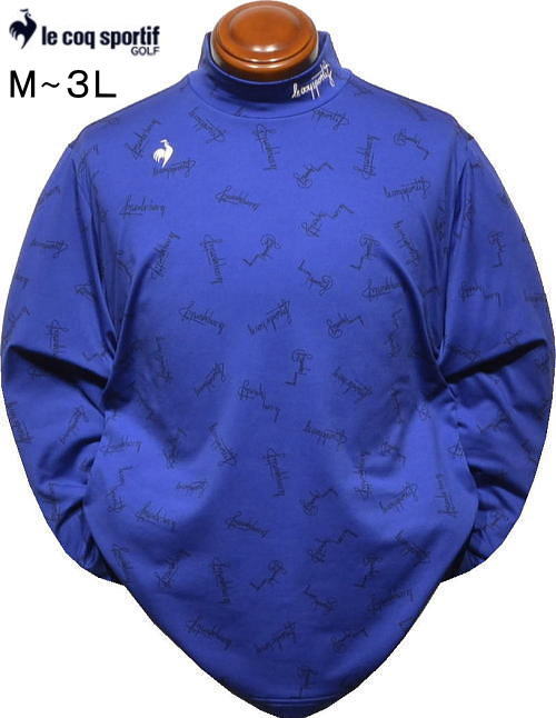 ルコックゴルフ メンズ モックネック長袖シャツ LG5FLS51M ブルー