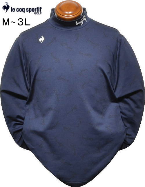 ルコックゴルフ メンズ モックネック長袖シャツ LG5FLS51M ネイビー