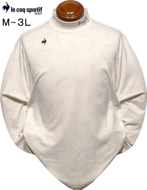 ルコックゴルフ メンズ モックネック長袖シャツ LG5FLS51M オフホワイト