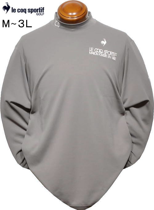 ルコックゴルフ メンズ モックネック長袖シャツ LG5FLS53M グレー