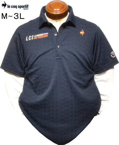 ルコックゴルフ　メンズ　インナー付き半袖ポロシャツ　LG4FTZ01M　ネイビー