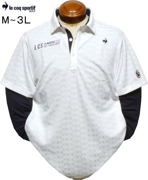 ルコックゴルフ　メンズ　インナー付き半袖ポロシャツ　LG4FTZ01M　ホワイト