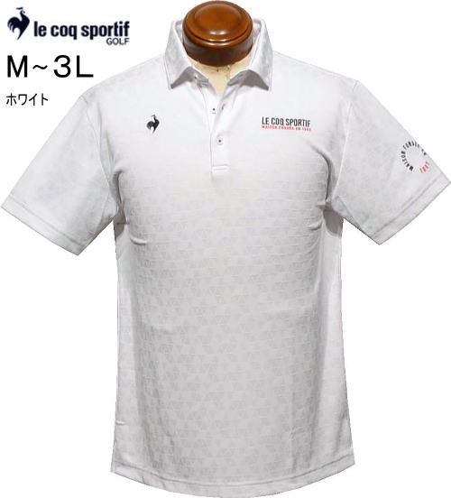 ルコックゴルフ メンズ 半袖ポロシャツ LG6SHS01M ホワイト