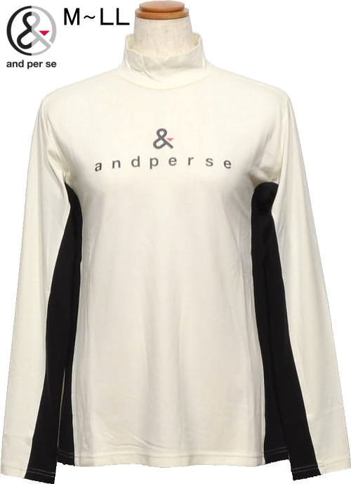 アンパスィ レディース モックネック長袖シャツ AFF9234W5 ホワイト