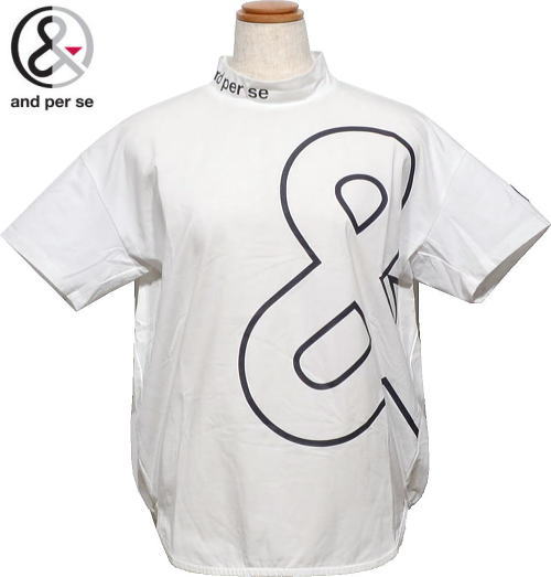 アンパスィ レディース モックネック半袖シャツ AFS9515V5 ホワイト