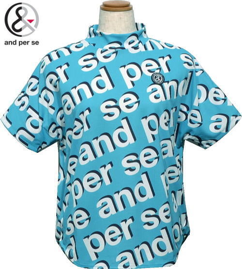 アンパスィ レディース モックネック半袖シャツ AFS9525X7 アクア