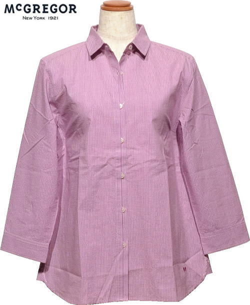 マックレガー レディース 七分袖チュニック丈シャツ 311155271 ワインパープル