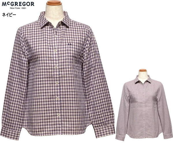 マックレガー レディース リバーシブル長袖シャツ 311175105 ネイビー