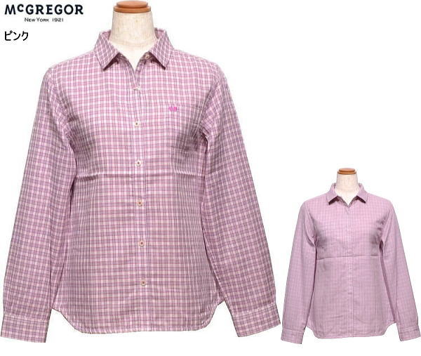 マックレガー レディース リバーシブル長袖シャツ 311175105 ピンク