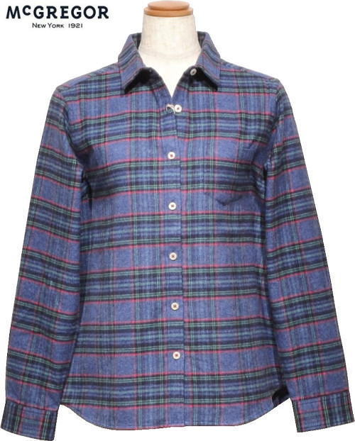 マックレガー レディース ネルシャツ 3111755801 ネイビーブルー