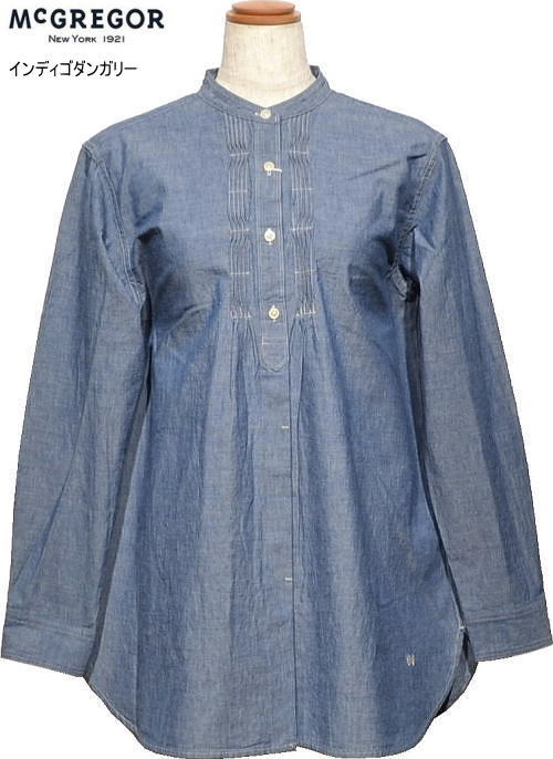 マクレガー レディース チュニック丈長袖シャツ 311176173 インディゴダンガリー