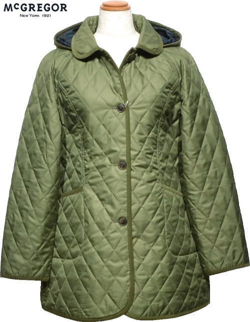 マックレガー レディース キルティングハーフコート 311134601 カーキ