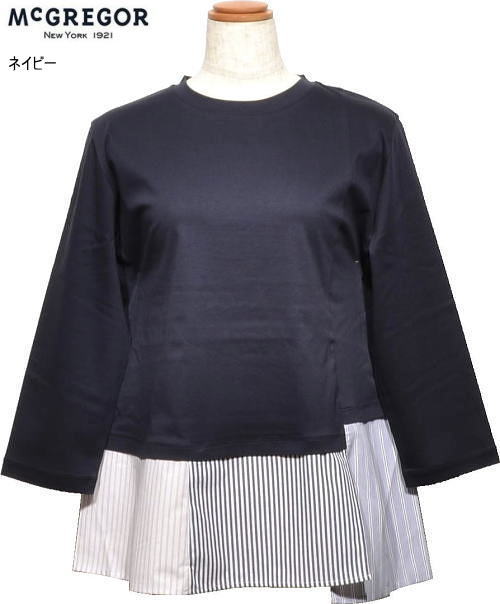 マックレガー レディース 七分袖カットソー 311706102 ネイビー