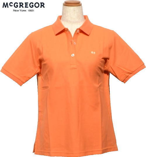 マックレガー　レディース　ワンポイント刺繡入り半袖ポロシャツ　オレンジ