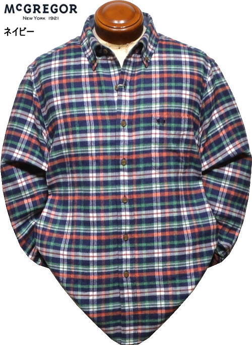 マックレガー メンズ ボタンダウン長袖シャツ 111174616 ネイビー