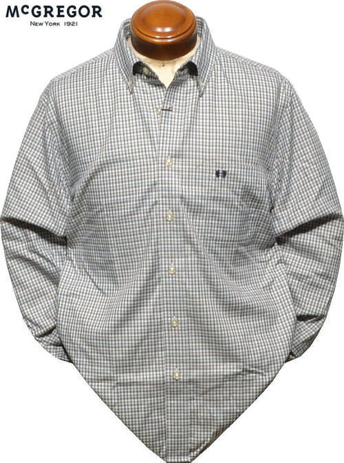 マックレガー メンズ 形態安定加工ボタンダウン長袖シャツ 111175601 ネイビー