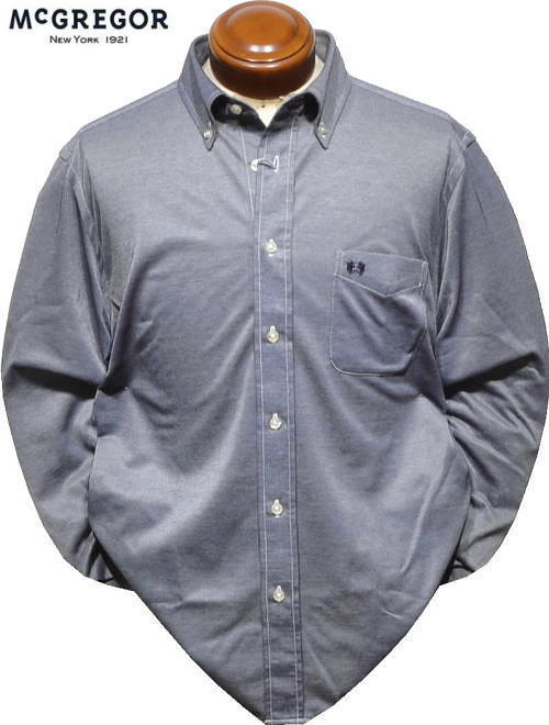 マックレガー メンズ ボタンダウン長袖シャツ 111175608 ネイビー