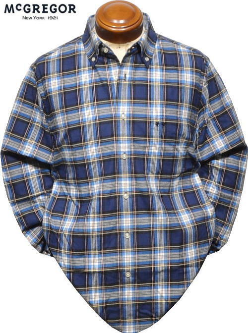 マックレガー メンズ ボタンダウン長袖シャツ 111175611 ネイビー