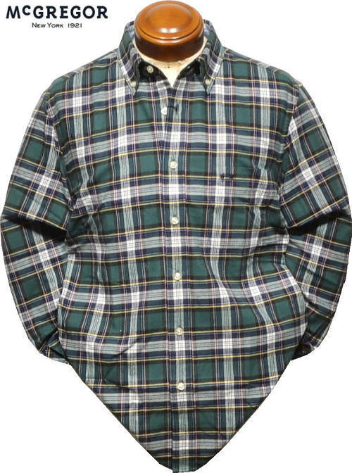 マックレガー メンズ ボタンダウン長袖シャツ 111175611 グリーン