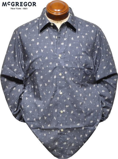マックレガー メンズ 長袖シャツ 111175612 ネイビー