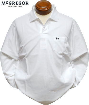 マックレガー メンズ 定番長袖ポロシャツ 111614001 アイボリー