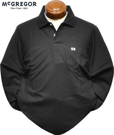 マックレガー メンズ 定番長袖ポロシャツ 111614001 ブラック
