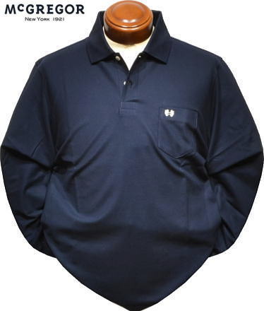 マックレガー メンズ 定番長袖ポロシャツ 111614001 ネイビー