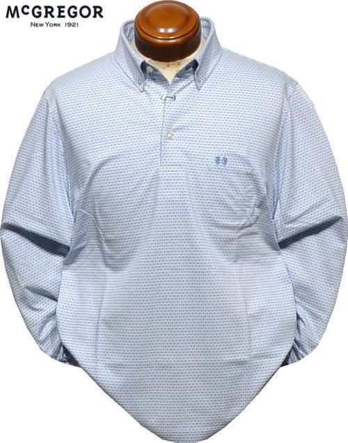 マックレガー メンズ 長袖ポロシャツ 111615103 ブルー