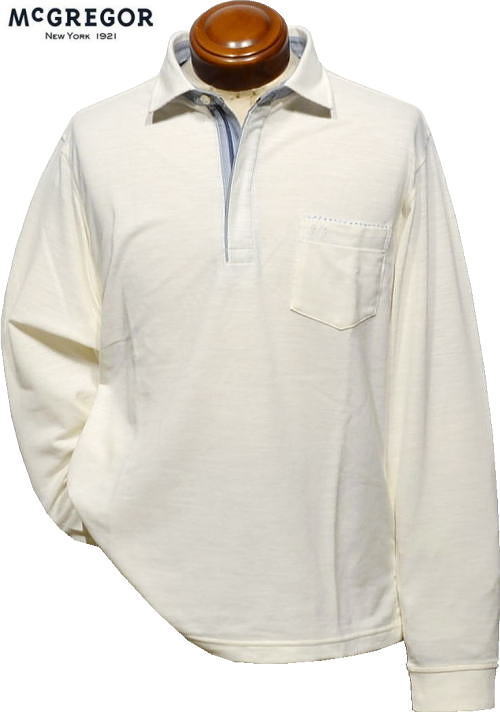 マックレガー メンズ 長袖ポロシャツ 111615104 アイボリー