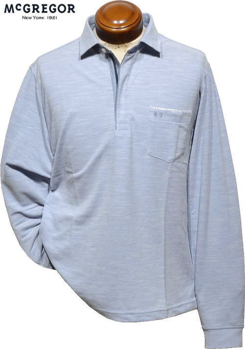 マックレガー メンズ 長袖ポロシャツ 111615104 スモークブルー