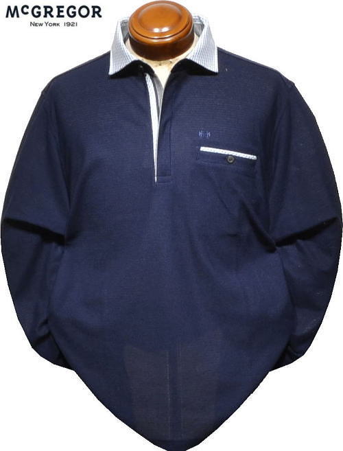 マックレガー メンズ 長袖ポロシャツ 111615105 ネイビー