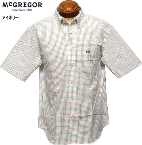 マックレガー メンズ ボタンダウン半袖シャツ 111165301 アイボリー