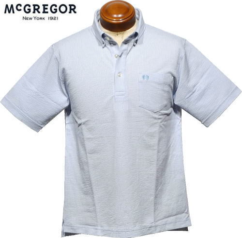 マックレガー メンズ ボタンダウン半袖ポロシャツ 111625101 ターコイズ