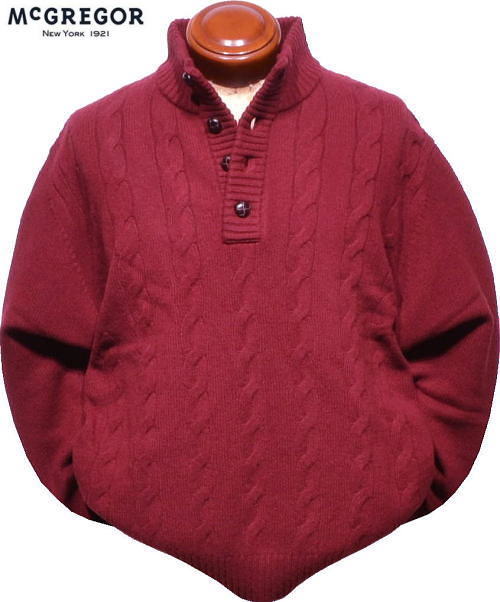 マックレガー メンズ ハーフボタンセーター 111634801 ワイン