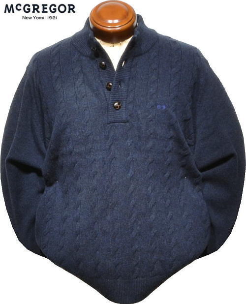 マックレガー メンズ ハーフボタンセーター 111635801 ネイビー