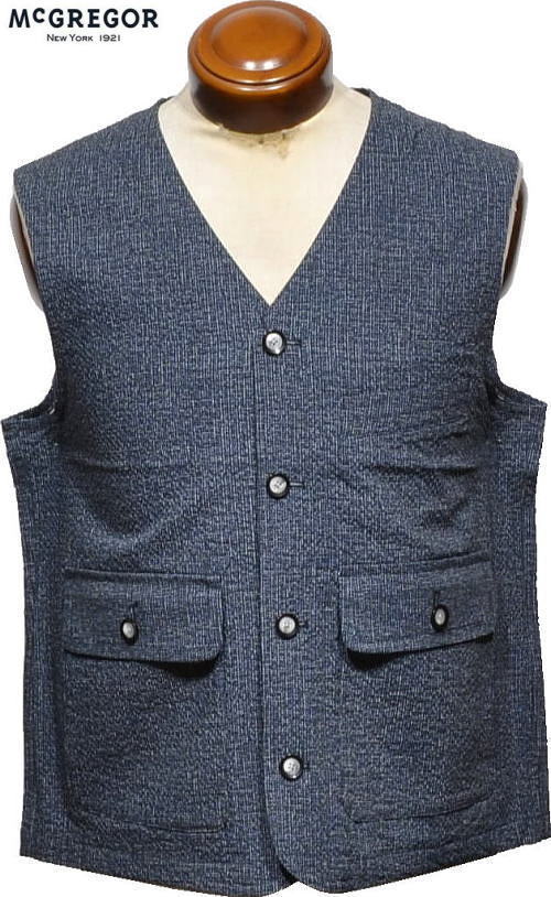 マックレガー メンズ 夏向けベスト 111105101 ネイビーブルー