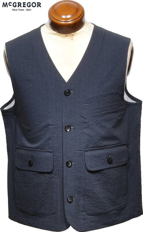 マックレガー メンズ 夏向けベスト 111105101 ネイビー