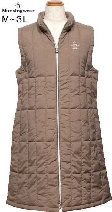 マンシング レディース チュニック丈中綿入りアウターベスト MG5FVE22L ライトブラウン