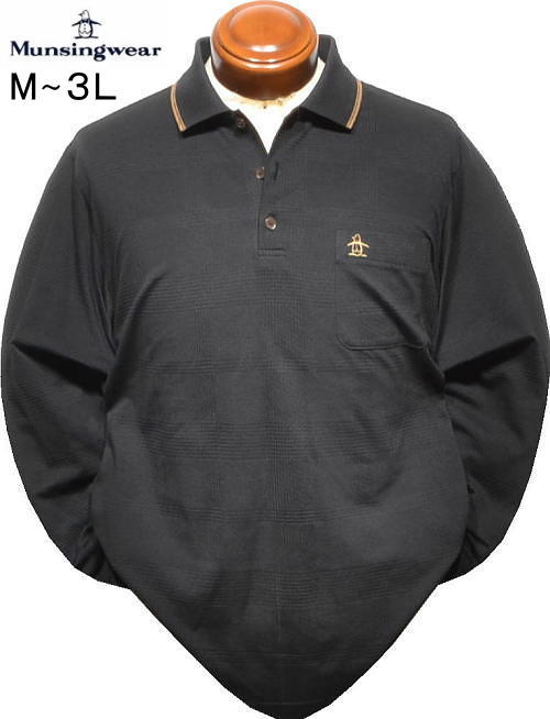 マンシング メンズ 長袖ポロシャツ MG5FLS02M ブラック