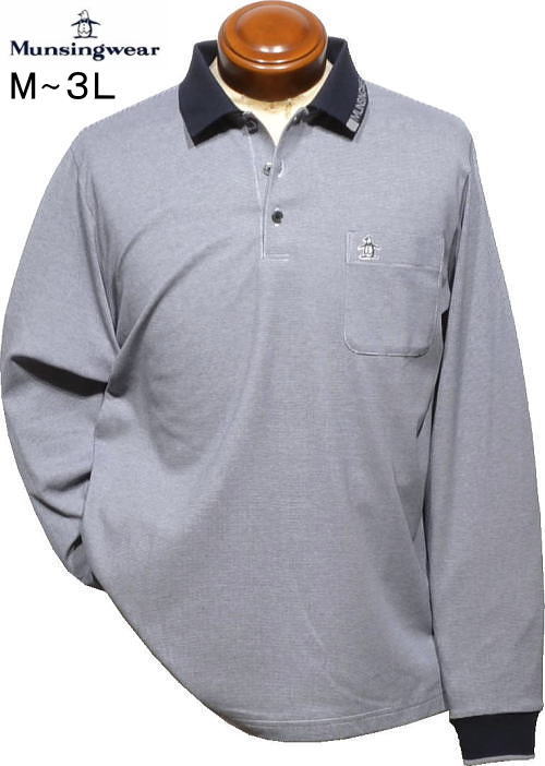 マンシング メンズ 長袖ポロシャツ MG5FLS22M ネイビー