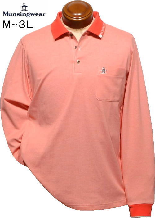 マンシング メンズ 長袖ポロシャツ MG5FLS22M オレンジ
