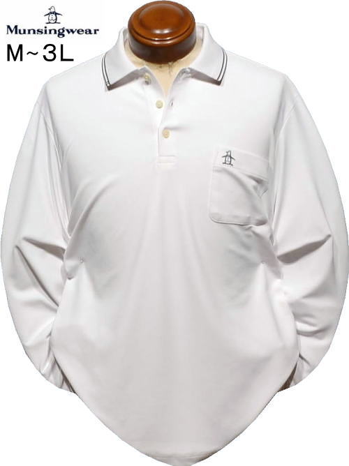 マンシング メンズ 長袖ポロシャツ MG5FLS29M ホワイト