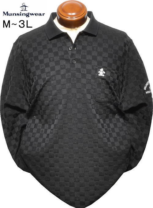 マンシング メンズ 長袖ポロシャツ MG5FLS81M ブラック