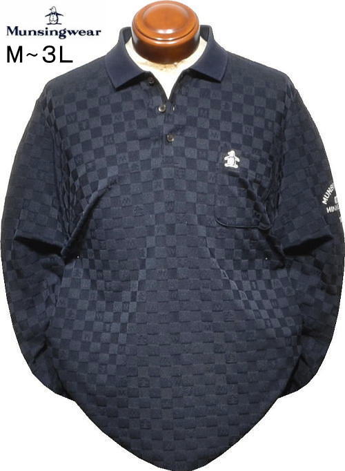 マンシング メンズ 長袖ポロシャツ MG5FLS81M ネイビー
