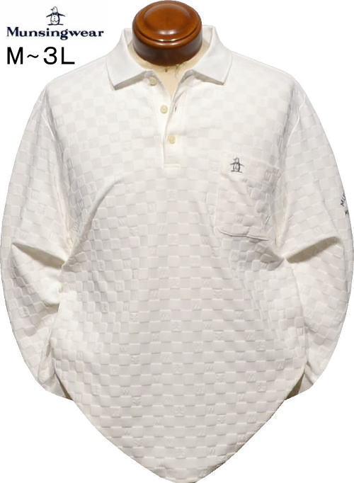 マンシング メンズ 長袖ポロシャツ MG5FLS81M オフホワイト