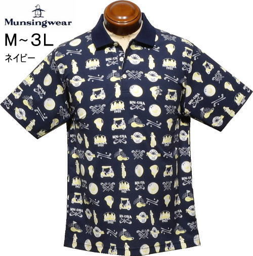 マンシング メンズ 半袖ポロシャツ MG6SHS32M ネイビー